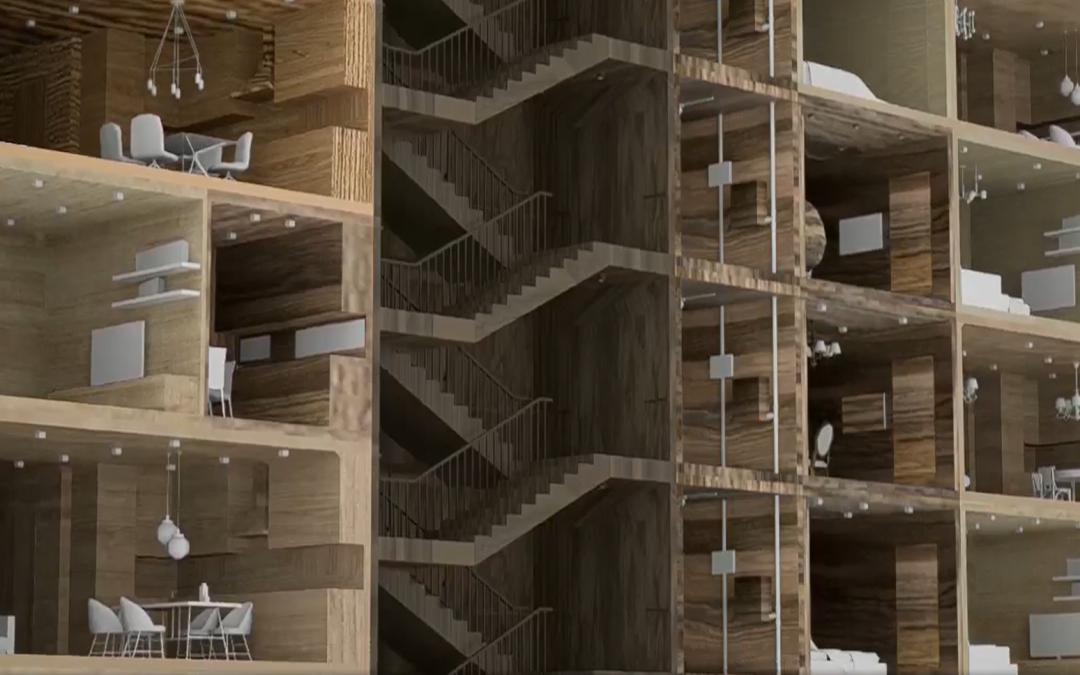 Creative layout of a large scale apartment block